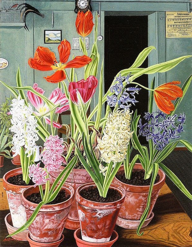 Artwork Title: Interior with Hyacinth and Tulips