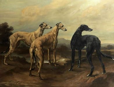 Artwork Title: Greyhounds in a landscape