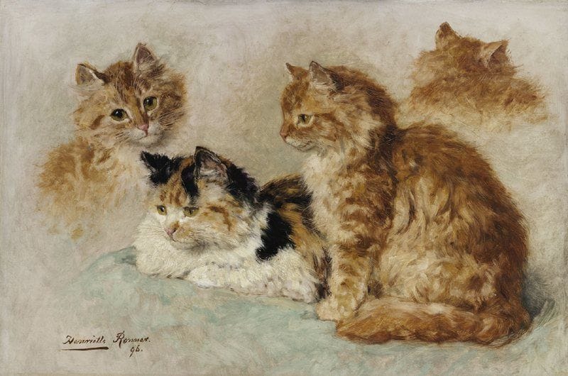 Artwork Title: Study of 4 red haired cats