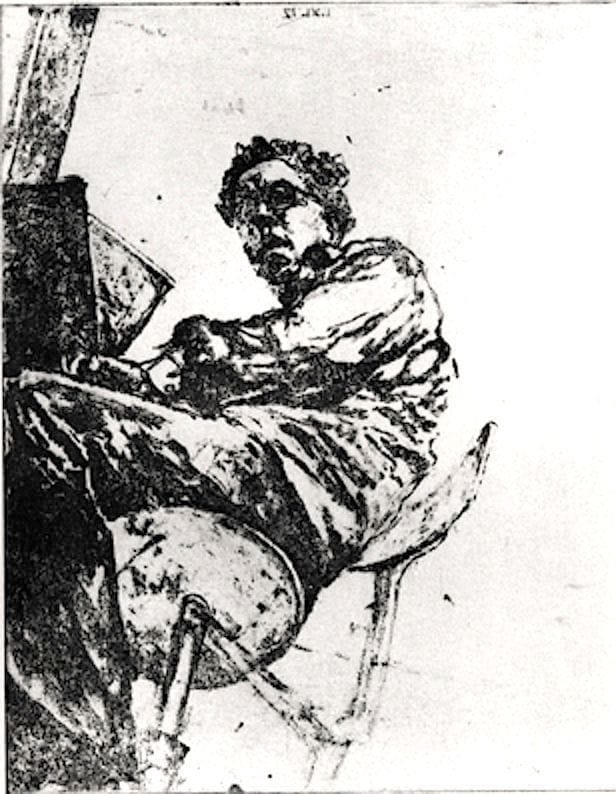 Artwork Title: Self Portrait Seated in Foreshortening