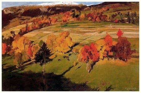 Artwork Title: Paysage automnal, les hauts de Saviese (Autumnal landscape, high in Saviese)