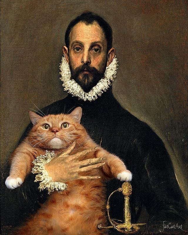 Artwork Title: El Greco, The Nobleman with his Cat on his Chest