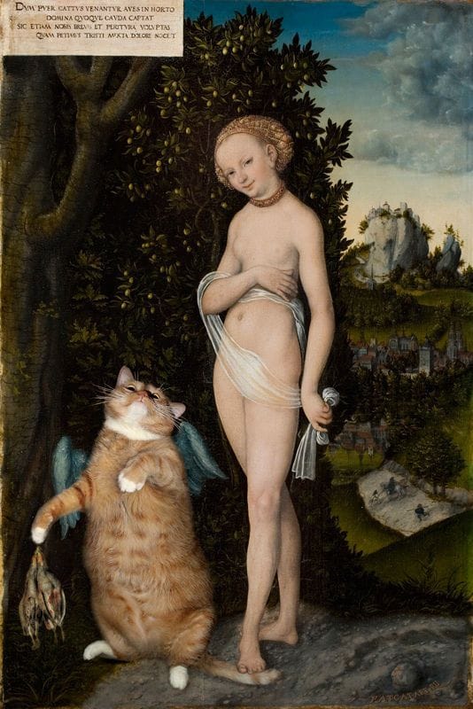 Artwork Title: Venus And The Cat Hunting Birds