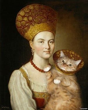 Artwork Title: Argunov “Unknown Woman and a Well-Known Cat”