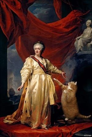 Artwork Title: Portrait of Catherine II the Legislator in the Temple Devoted to the Cat, based on Dmitry Levitsky