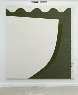 Artwork Title: Stage Right, (Military Green Horizontal with Upward Shadowed Swipe)