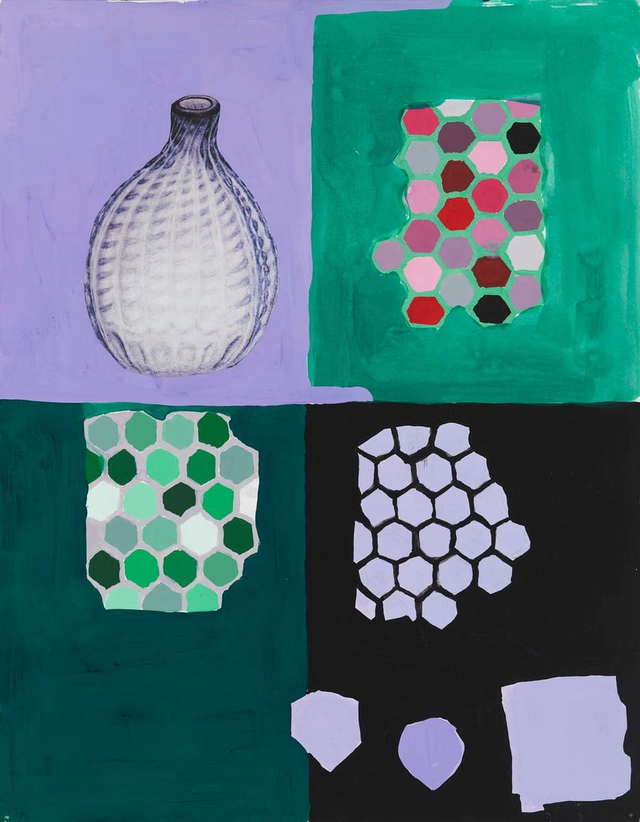 Artwork Title: Violet Bottle and Various Shapes