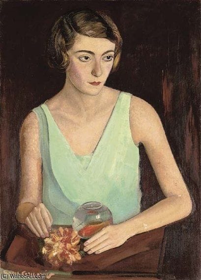 Artwork Title: Portrait Of A Young Woman In A Green Dress