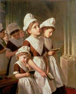 Artwork Title: Foundling Girls at Prayer in the Chapel, c.1877