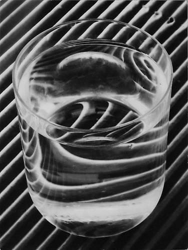Artwork Title: Glass of Water on corrugated Cardboard