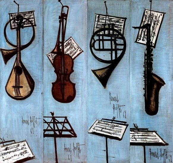 Artwork Title: Paravent : Les instruments de musique