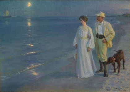 Artwork Title: Summer Evening at Skagen Beach – The Artist and his Wife