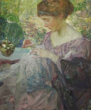 Artwork Title: Woman Sewing