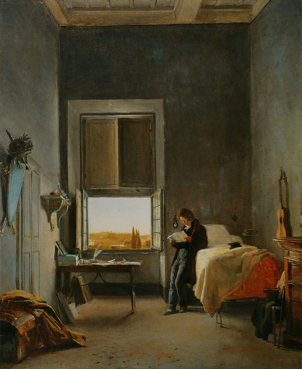Artwork Title: The Artist in His Room at the Villa Medici, Rome