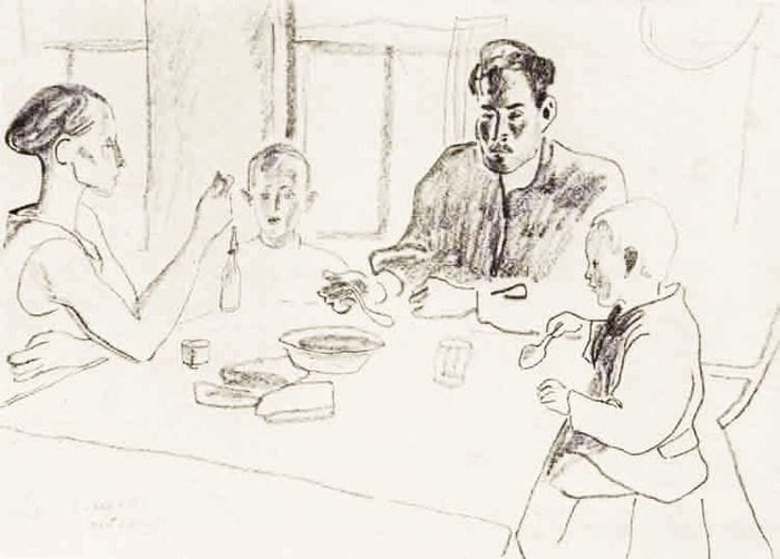 Artwork Title: Рожниковы обедают (Rozhnikovy lunch), 1966