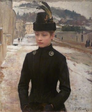 Artwork Title: Young Woman from Nancy in a Snowy Landscape
