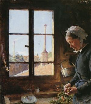Artwork Title: Portrait of His Mother Peeling a Turnip in Front of a Window