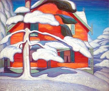 Artwork Title: Pine Tree and Red House
