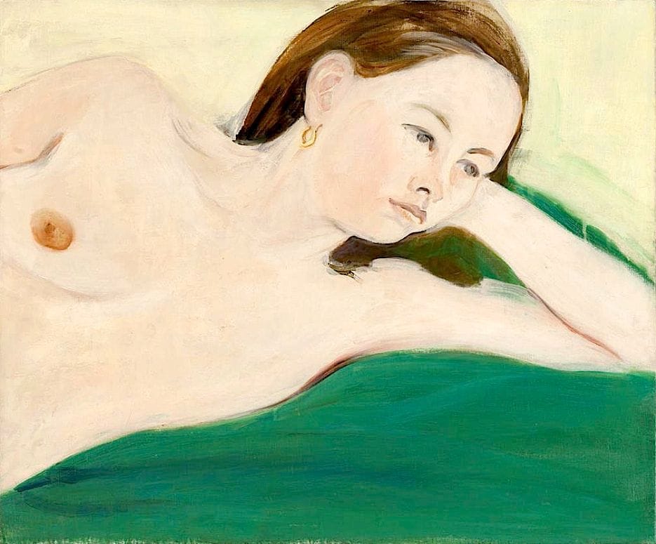 Artwork Title: Nude on a Green Blanket