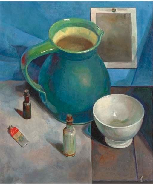 Artwork Title: A still life with a jug and a bowl