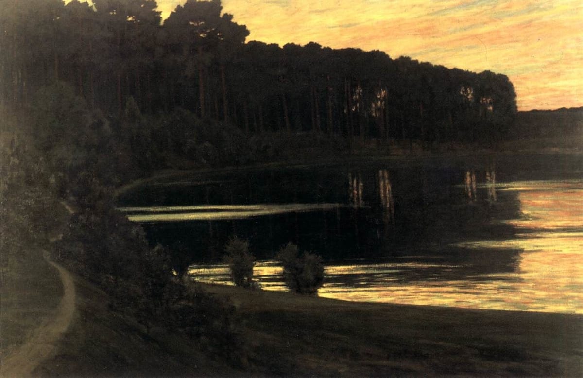 Artwork Title: Grunewaldsee (or Sonnenuntergang über dem Grunewaldsee