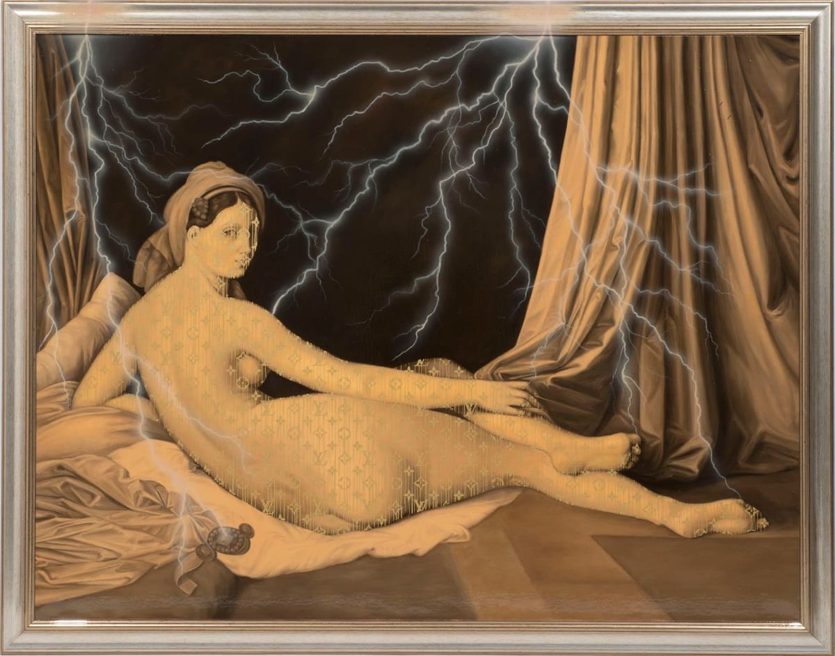 Artwork Title: Illuminated Jean Auguste Dominique Ingres, Odalisque Sepia