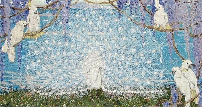 Artwork Title: Carmel By The Sea, Peacock And Cockatoos