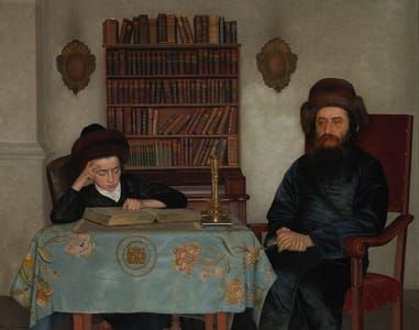 Artwork Title: Rabbi with Young Student, (detail)