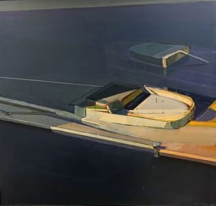 Artwork Title: Half Boat in Harbor