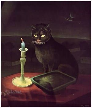 Artwork Title: Cat near Candle