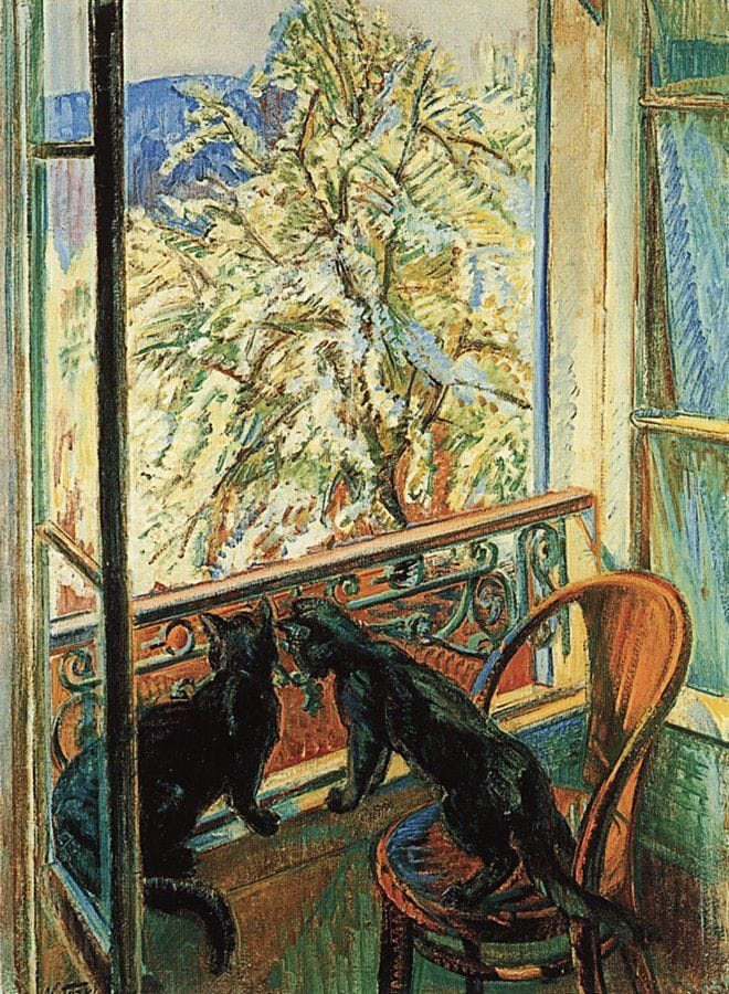 Artwork Title: Cats by the Window