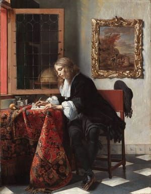 Artwork Title: Man Writing a Letter