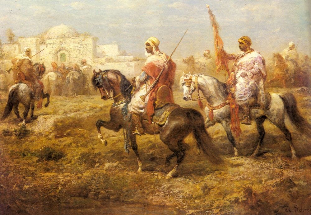 Artwork Title: Arab Cavalry Approaching An Oasis