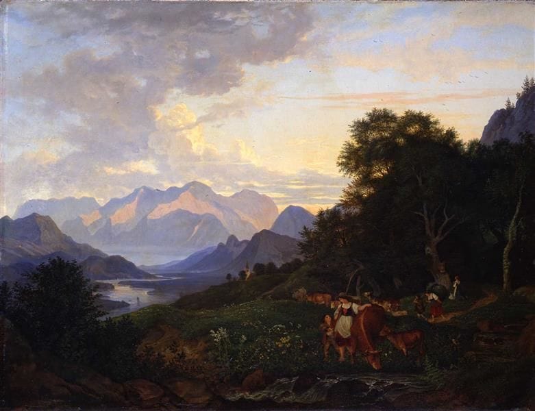 Artwork Title: Salzburgische Landschaft mit dem Tännengebirge