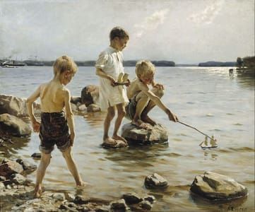 Artwork Title: Boys Playing on the Shore