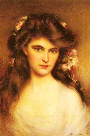 Artwork Title: A Young Beauty With Flowers In Her Hair