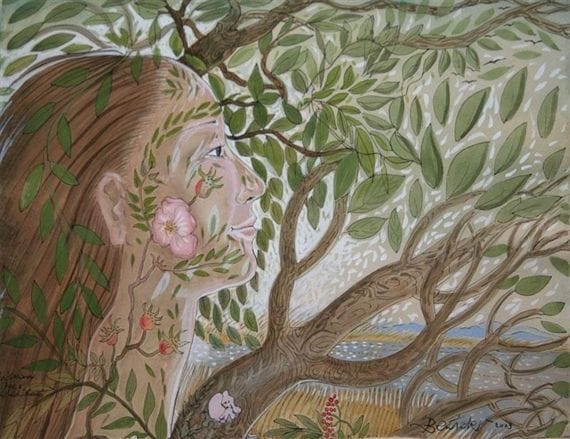 Artwork Title: Woman, Tree and Wild Roses
