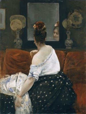 Artwork Title: Woman from the back in front of a Mirror