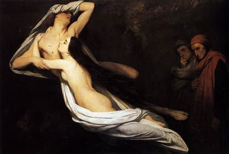 Artwork Title: The Ghosts of Paolo and Francesca Appear to Dante and Virgil