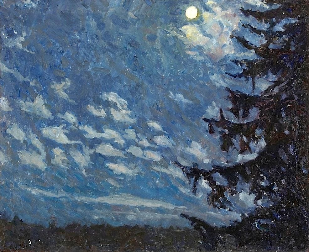 Artwork Title: Spruce in Moonlight