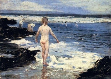 Artwork Title: Children Playing At The Beach