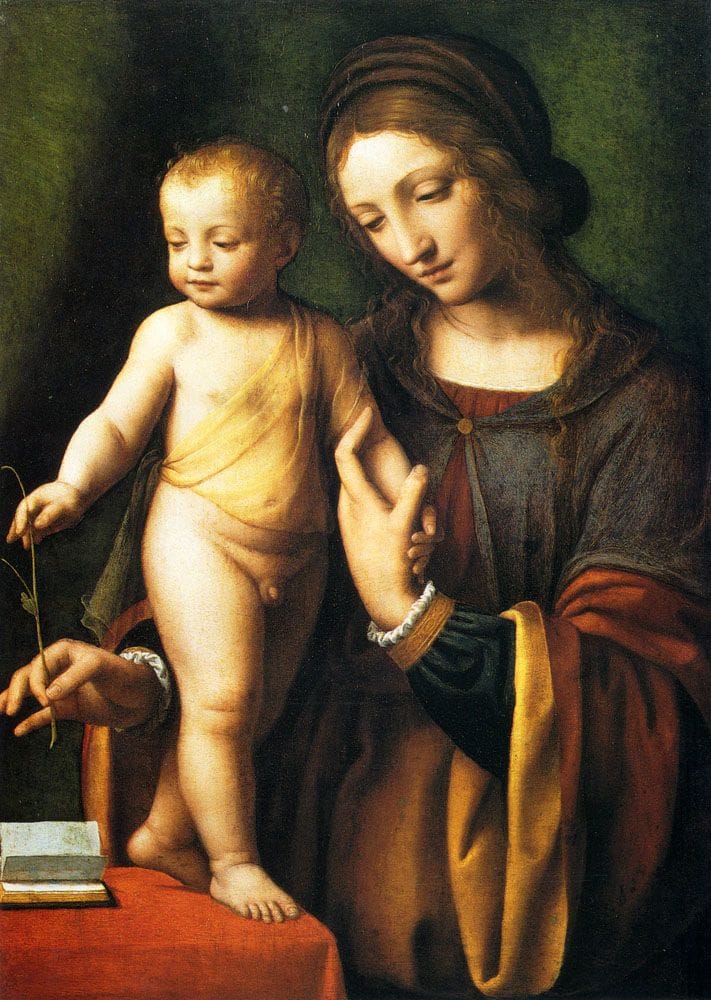 Artwork Title: The Virgin And Child With A Columbine