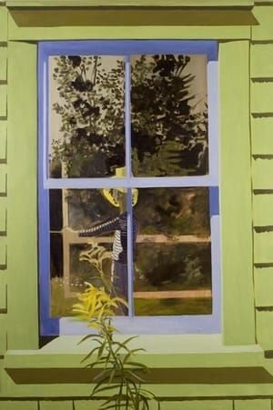 Artwork Title: Self Portrait in Green Window