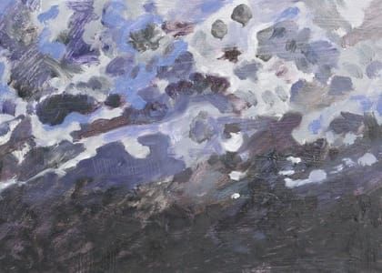 Artwork Title: Moon With Purple, Black, Clouds