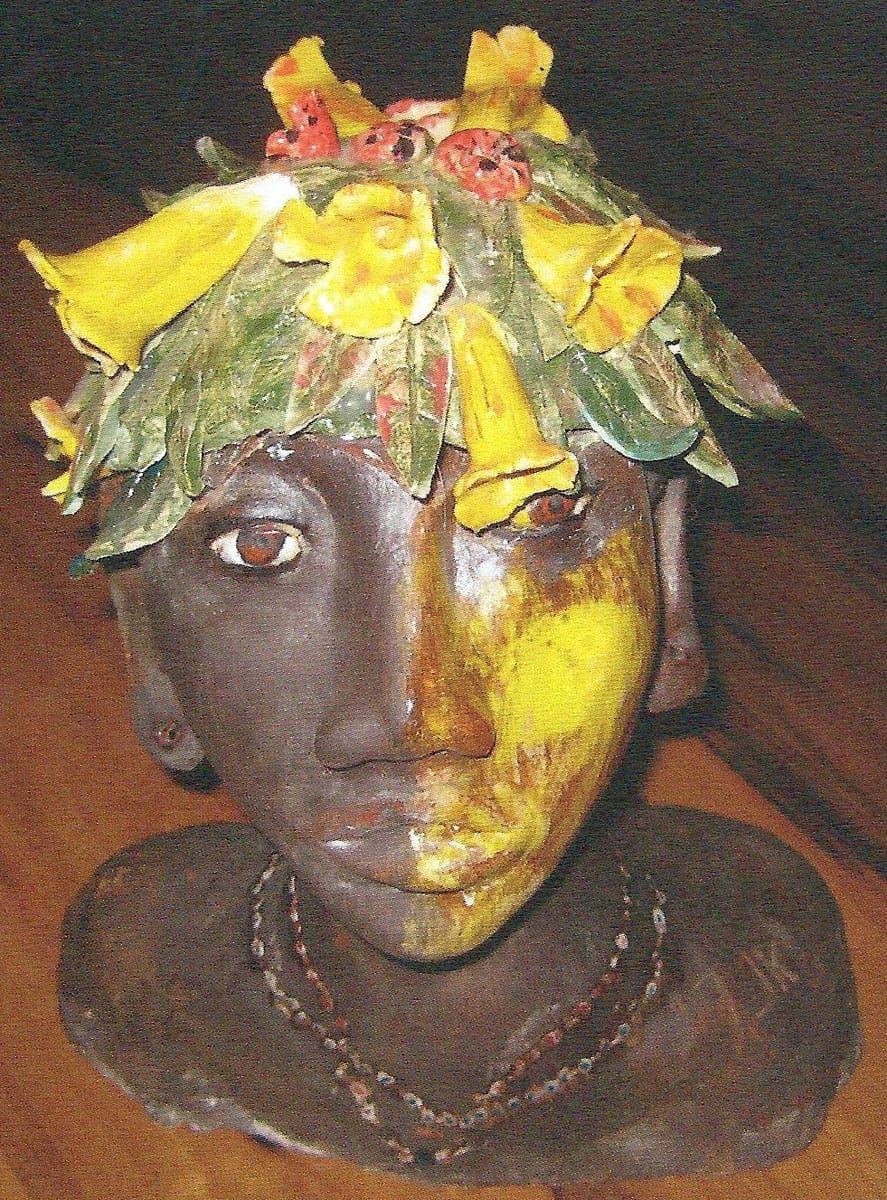 Artwork Title: African Woman with Flowers