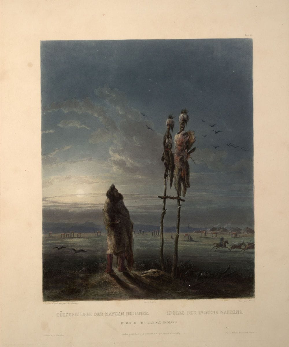 Artwork Title: Idols of the Mandan Indians. Plate 25 from volume 2 of Travels in the Interior of North America