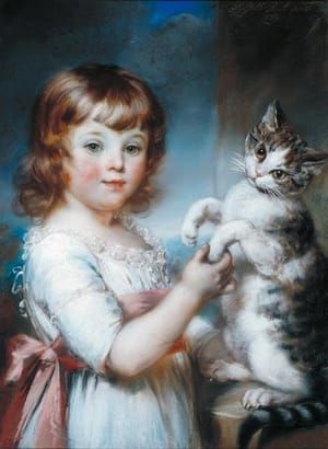 Artwork Title: Boy and Cat