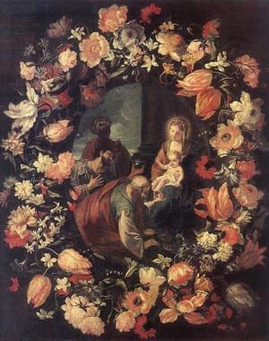 Artwork Title: Adoration Of The Magi In Garland