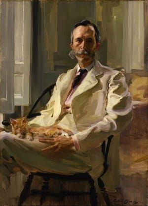 Artwork Title: The Man With the Cat, Henry Sturgis Drinker