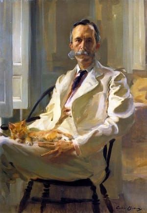 Artwork Title: The Man With the Cat, Henry Sturgis Drinker